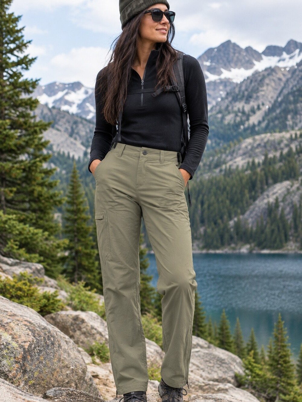 Patagonia Women’s Lightweight Hiking Pants Size 8 Khaki Olive Stretch Outdoor